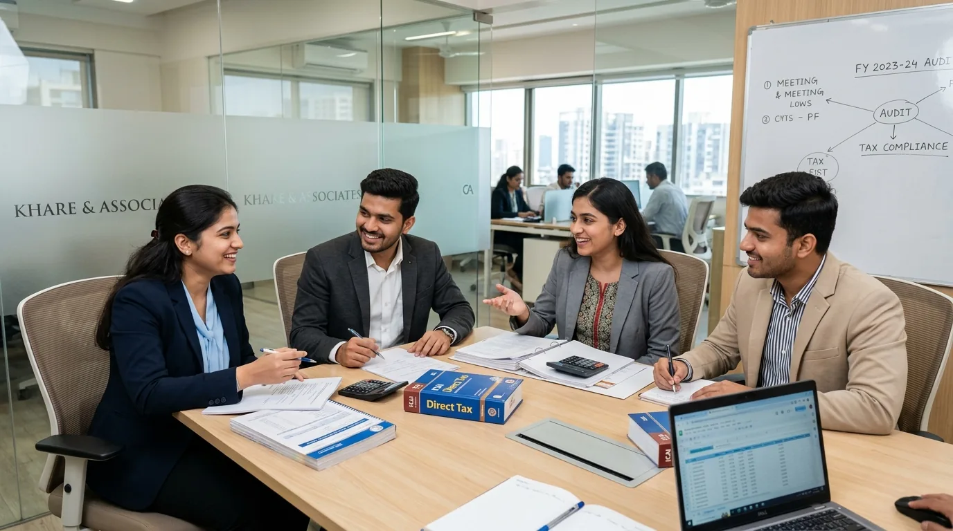 Articled trainees and associates collaborating in modern meeting room